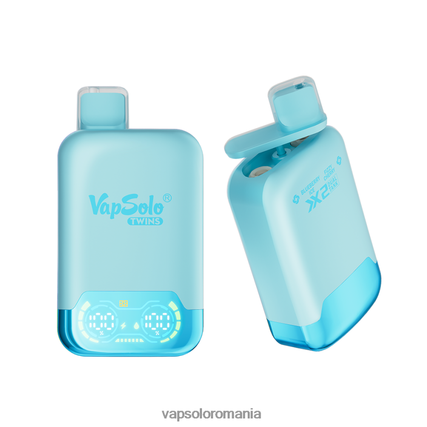 VapSolo Flavours - VapSolo TWINS vapa de unică folosință Z20RBX27 gheață de afine și cireșe gazoase