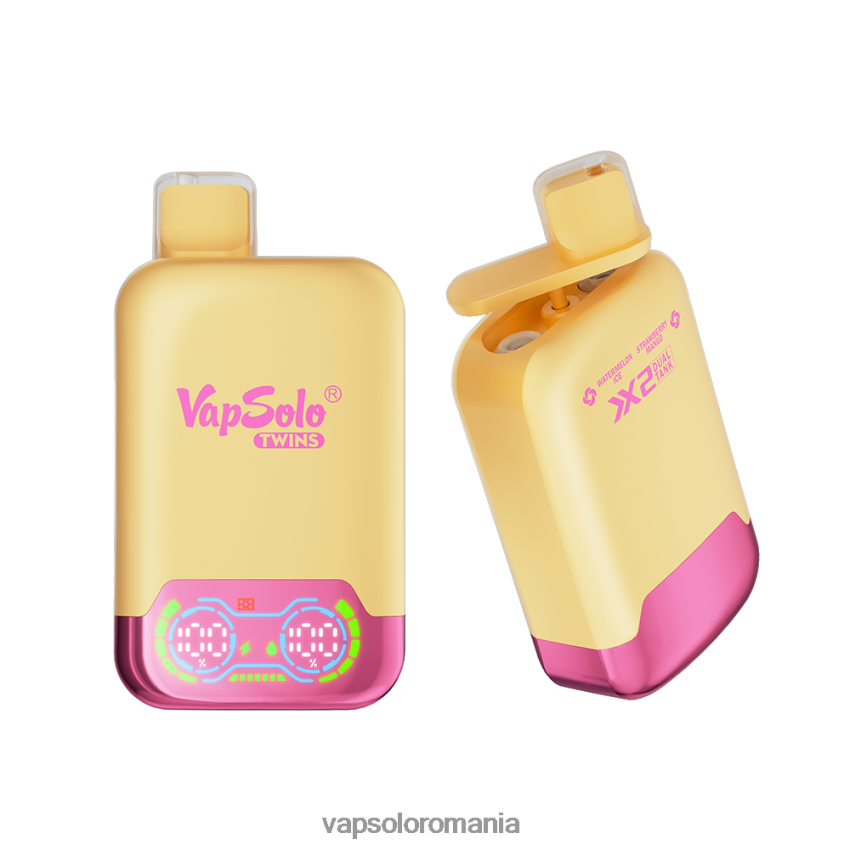 VapSolo Flavours - VapSolo TWINS vapa de unică folosință Z20RBX35 gheață de pepene verde și mango cu căpșuni