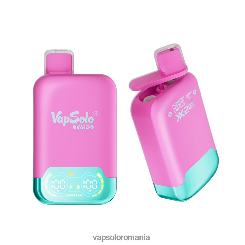 VapSolo Romania - VapSolo TWINS vapa de unică folosință Z20RBX33 gheață de căpșuni, zmeură, cireș și gheață de struguri